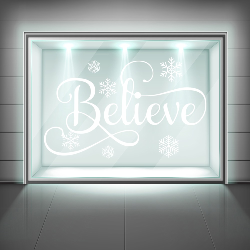 Believe Christmas Festive Quote Window Sticker