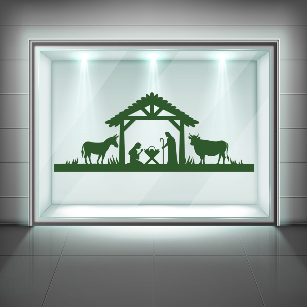 Nativity Scene Christmas Window Sticker