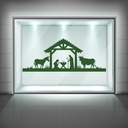 Nativity Scene Christmas Window Sticker