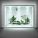 Winter Woods Christmas Scene Window Sticker