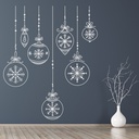 Christmas Baubles Snowflake Design Wall Sticker