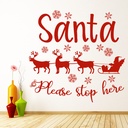 Santa Please Stop Here Christmas Wall Sticker