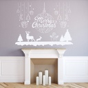 Merry Christmas Bauble Christmas Scene Wall Sticker