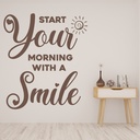 Start Your Morning With A Smile Inspirational Quote Wall Sticker