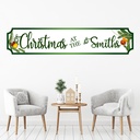 Personalised Name Green Christmas Banner Wall Sticker