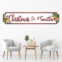 Personalised Name Red Christmas Banner Wall Sticker