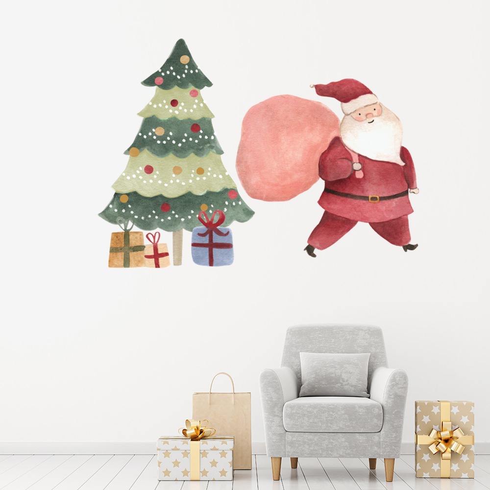Father Christmas Santa Christmas Festive Wall Sticker
