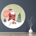 Santa Delivering Presents Christmas Scene Wall Sticker
