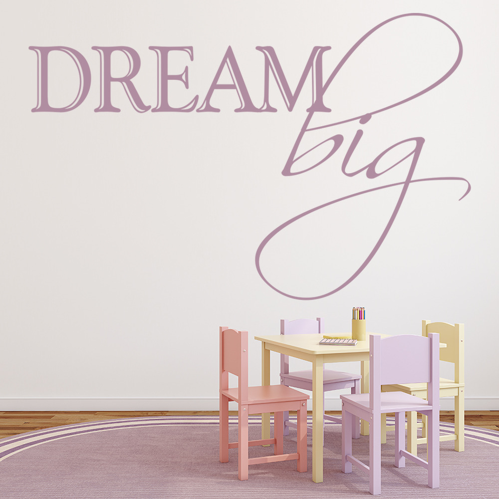 Dream Big Inspirational Quote Wall Sticker - Mod3