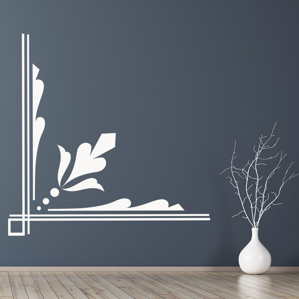 Floral Line Border Corner Wall Sticker