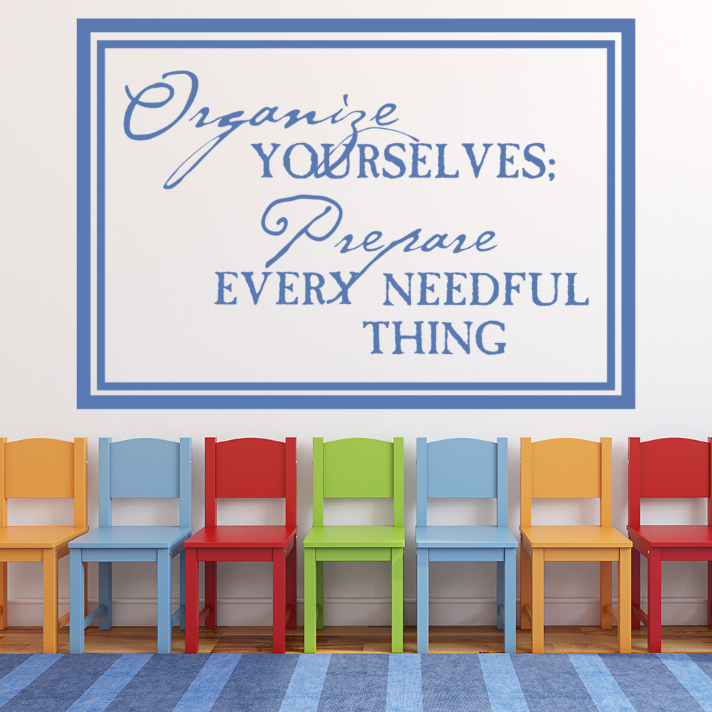 Organise Yourselves Inspirational Quote Wall Sticker