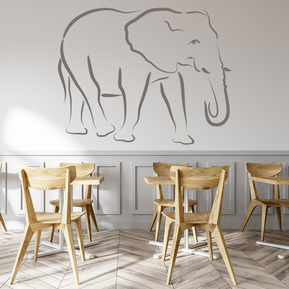 Elephant Outline Safari Animals Wall Sticker