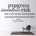Progress And Risk Inspirational Quote Wall Sticker