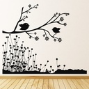 Bird Branch Baby Nursery Wall Sticker Scene