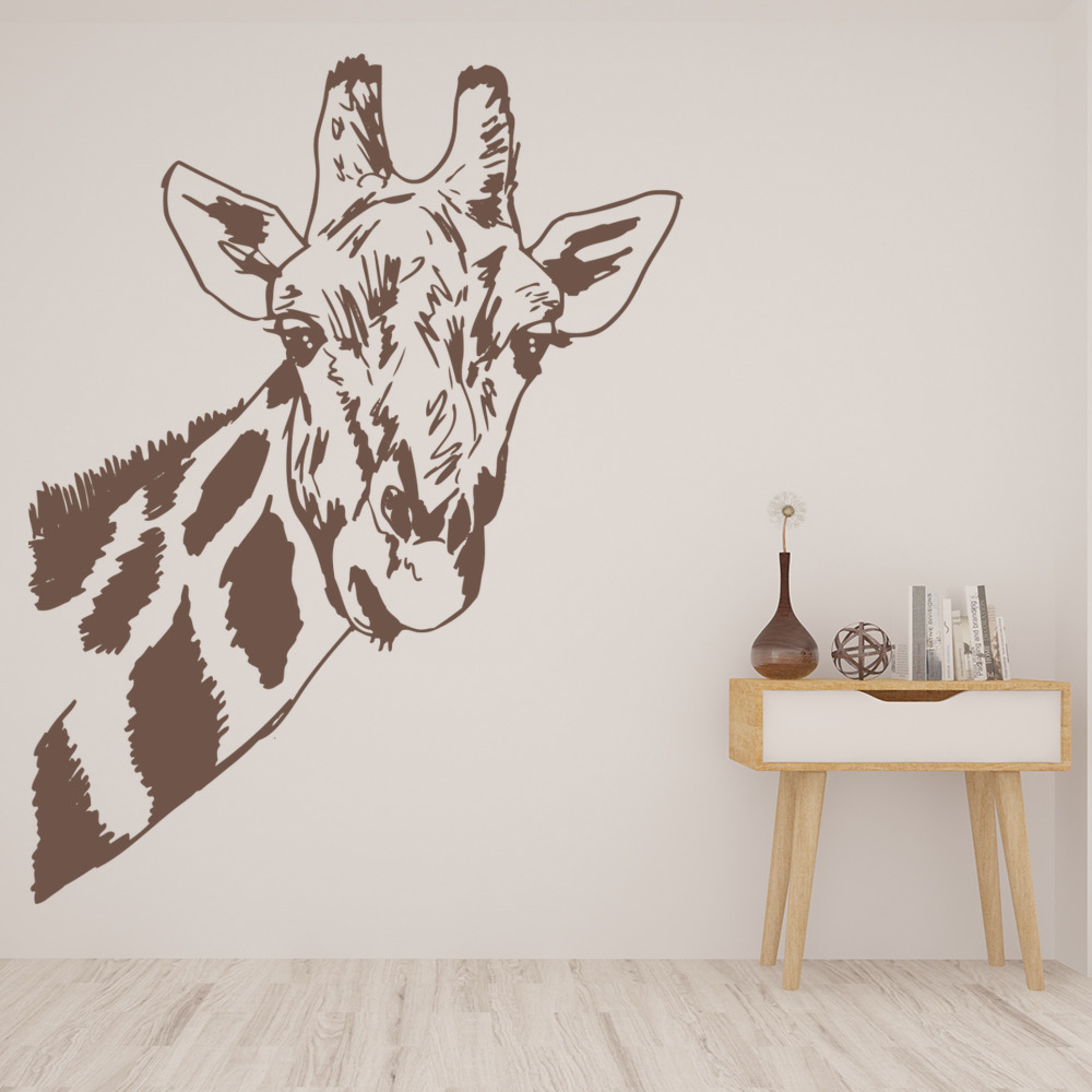 Giraffe Head Safari Wild Animals Wall Sticker