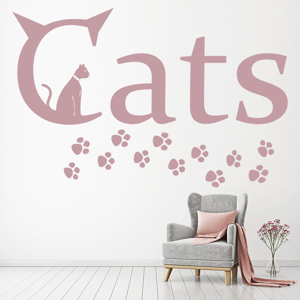 Cats Paw Prints Animals Wall Art Stickers Wall Decal