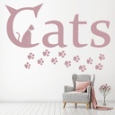 Cats Paw Prints Animals Wall Art Stickers Wall Decal