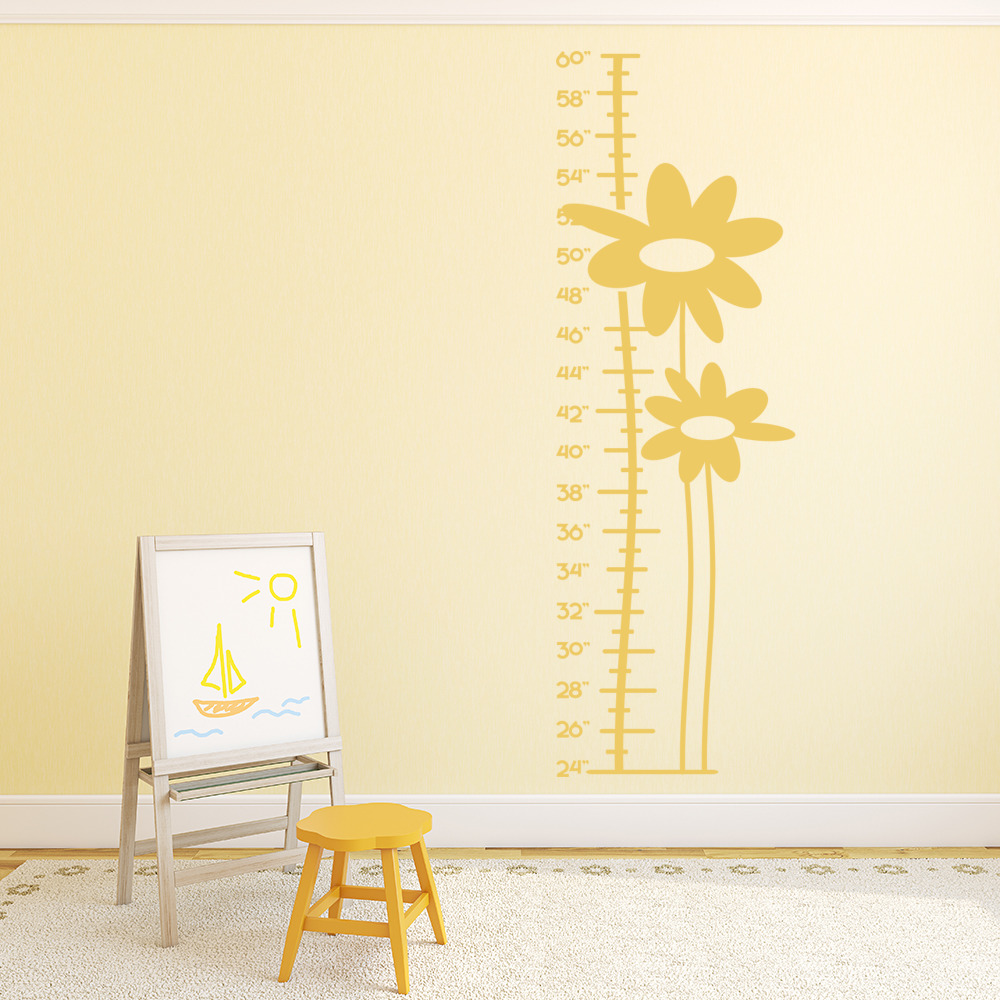 Flower Height Chart Growth Chart Wall Sticker
