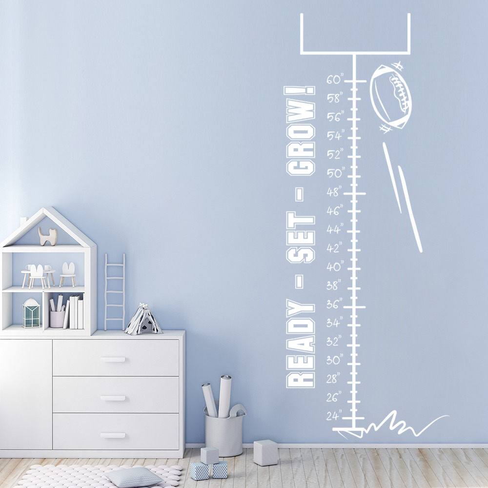 Rugby Height Chart Growth Chart Wall Sticker | Icon Wall Stickers