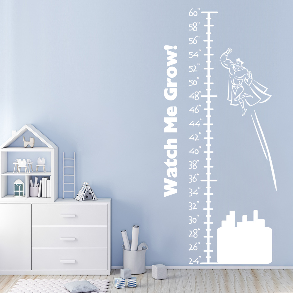 Superhero Height Chart Growth Chart Wall Sticker