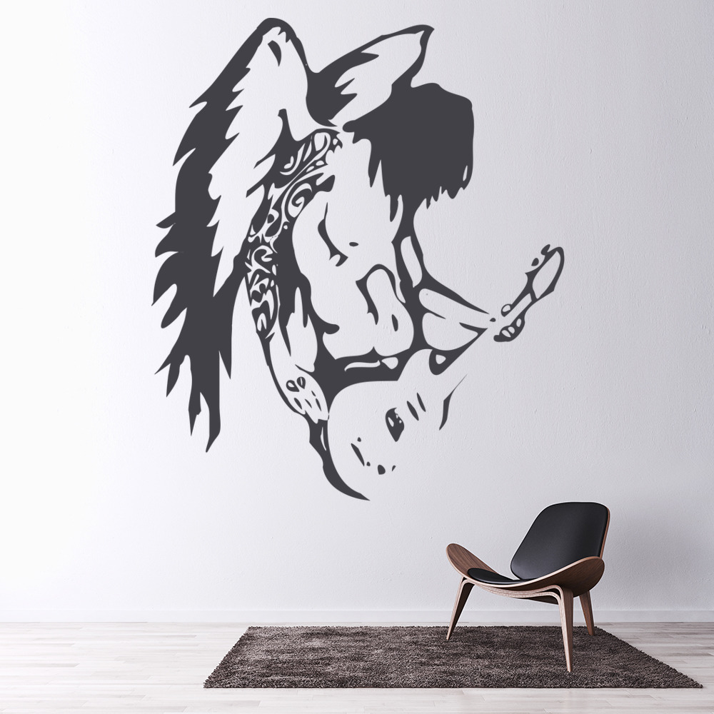 Angel Guitar Rock Music Wall Sticker