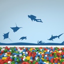 Under The Sea Diving Fish Wall Sticker Scene