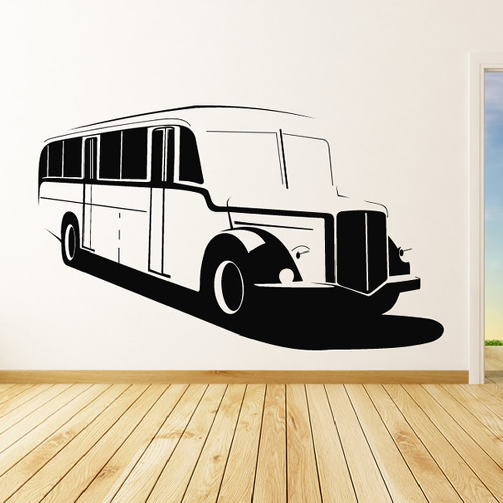 School Bus Vintage Transport Wall Sticker | Icon Wall Stickers