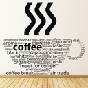 Coffee Cup Cafe Quote Wall Sticker