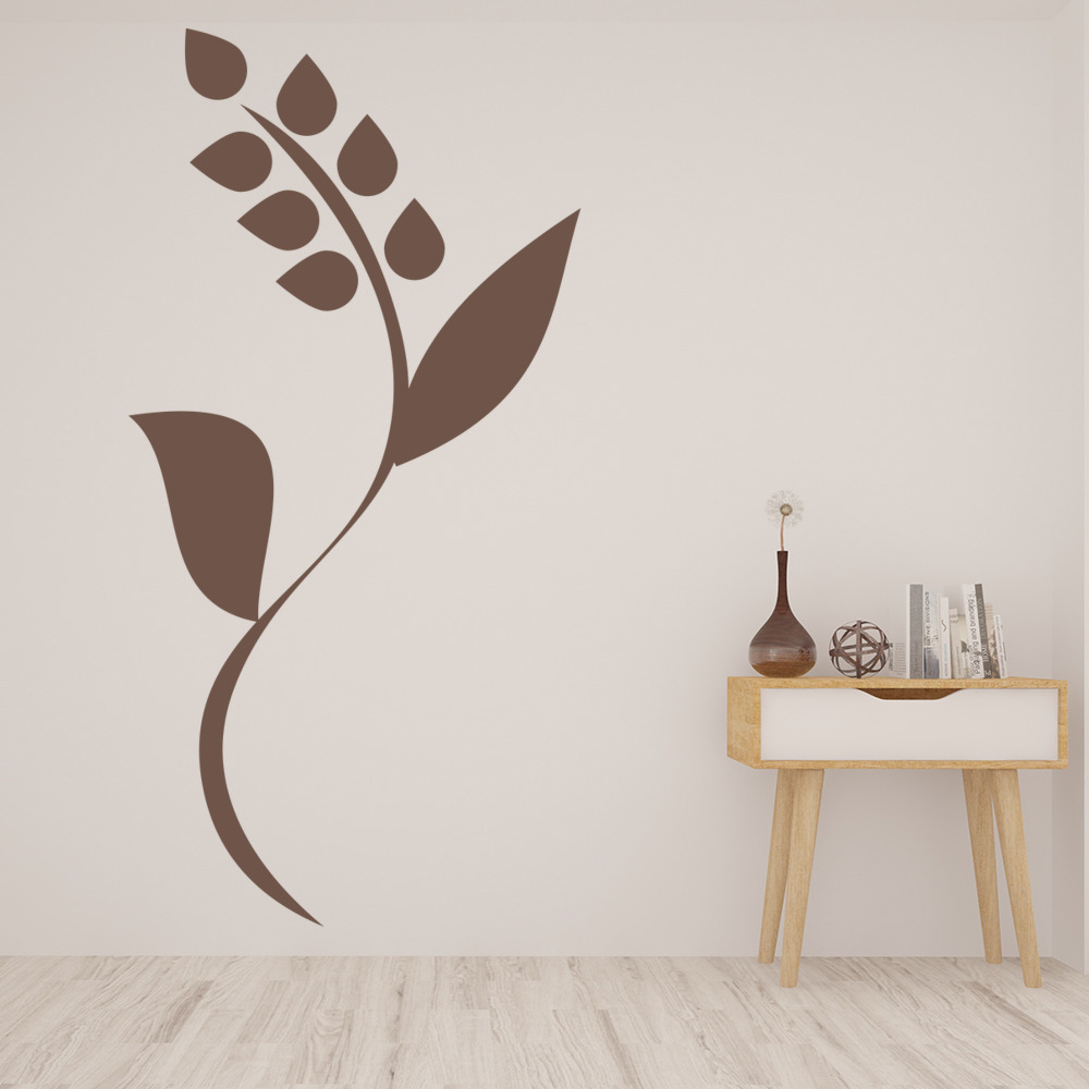 Simple Flower Floral Stem Wall Sticker