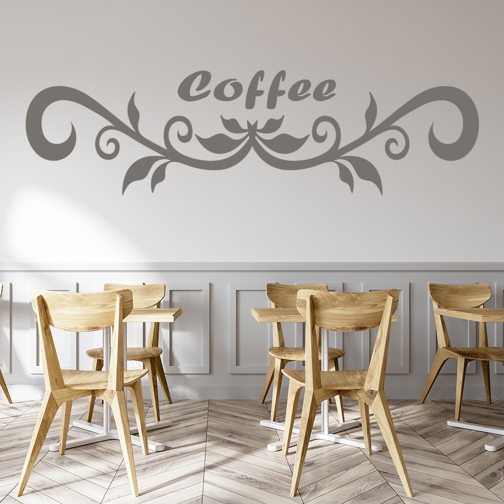 Coffee Text Banner Food Quotes & Slogans Wall Stickers Kitchen Decor Art Decals