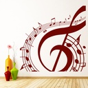 Music Notes Treble Clef Design Wall Sticker