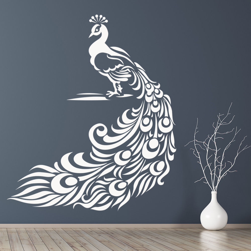 Floral Peacock Bird Wall Sticker