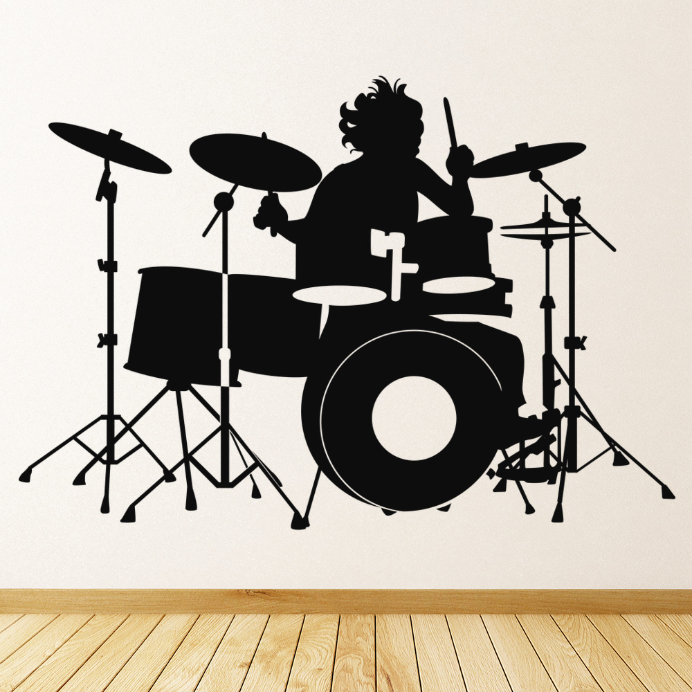 Drum Set Drummer Music Wall Sticker