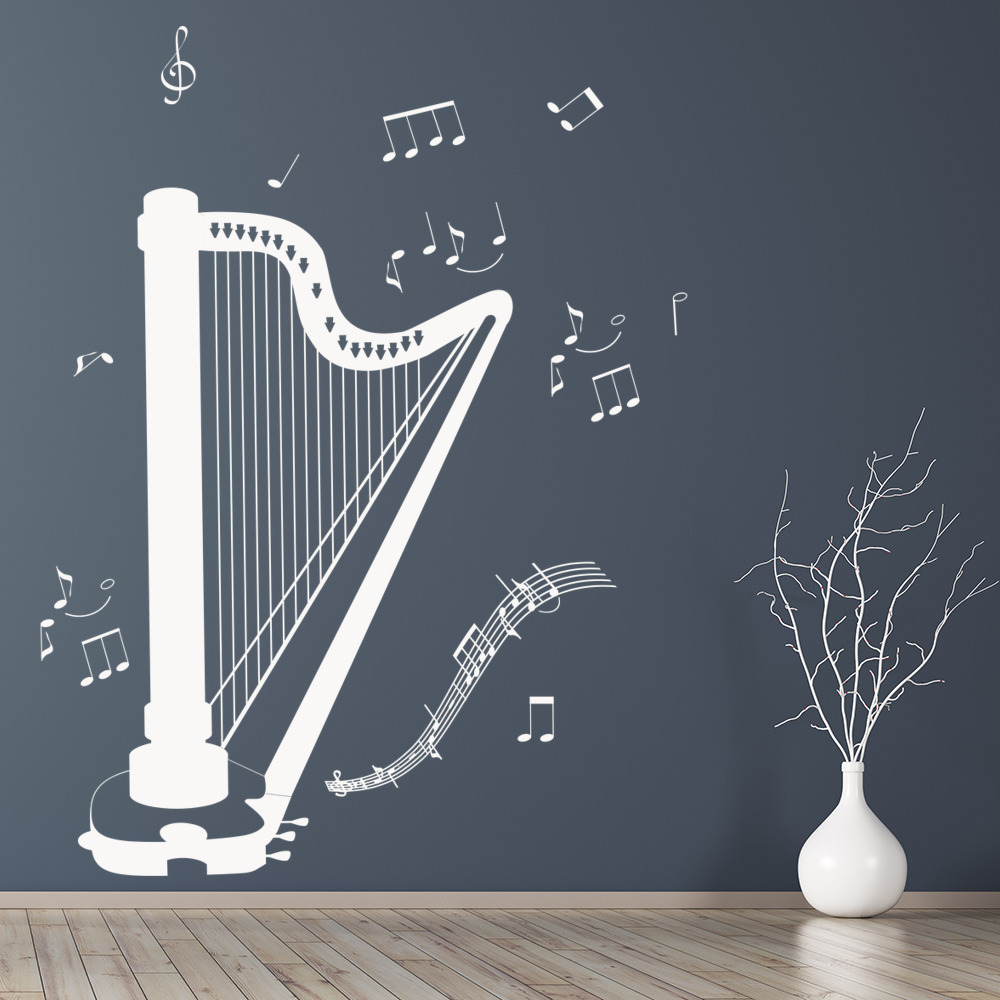 Classical Harp Instruments Music Wall Sticker | Icon Wall Stickers