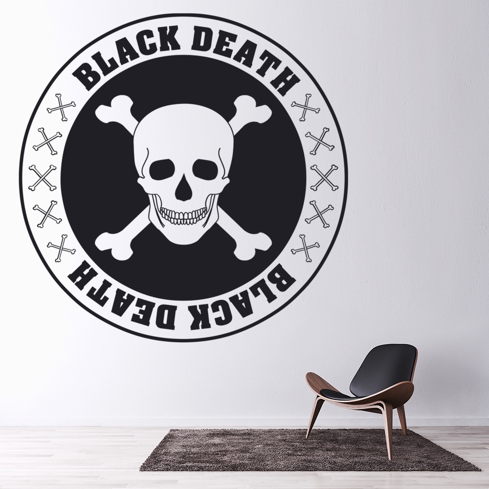 Skull Badge Halloween Wall Sticker