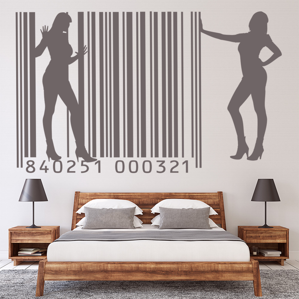 Female Barcode Decorative Pattern Wall Sticker | Icon Wall Stickers