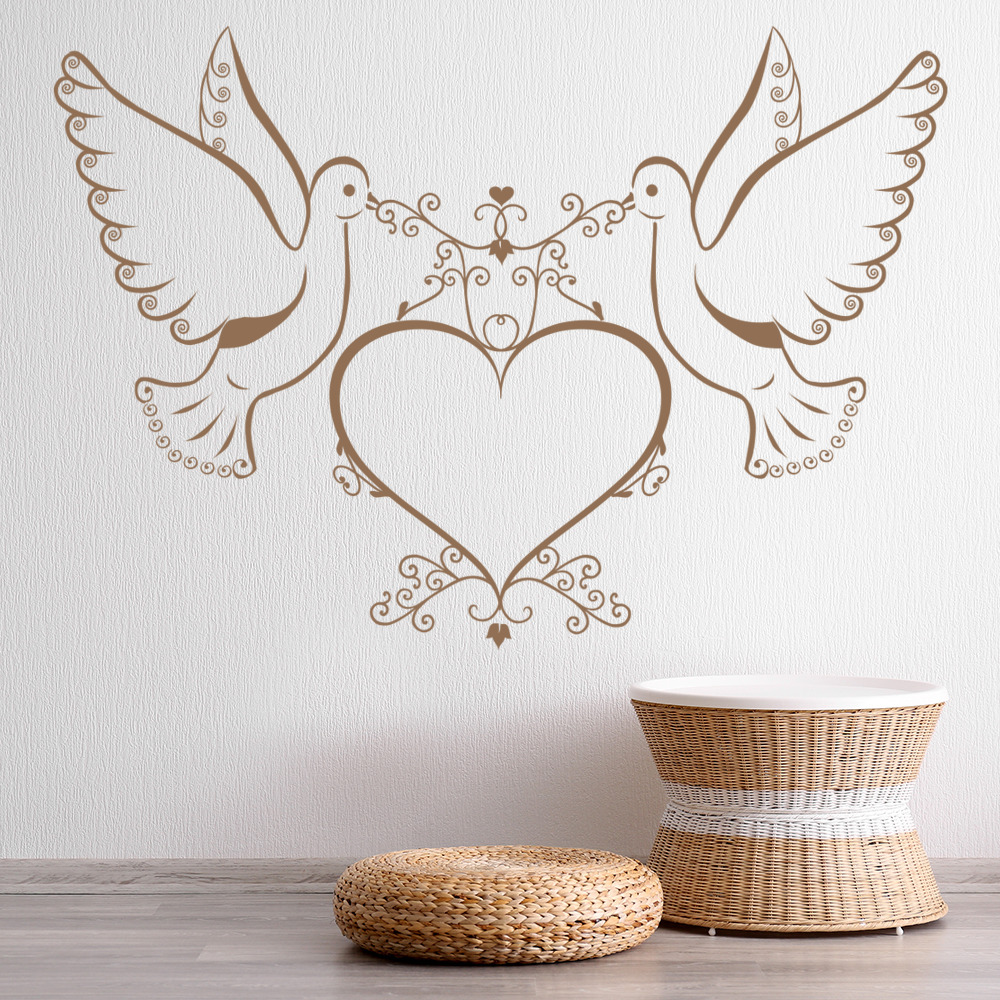 Love Birds Doves Heart Wall Sticker | Icon Wall Stickers