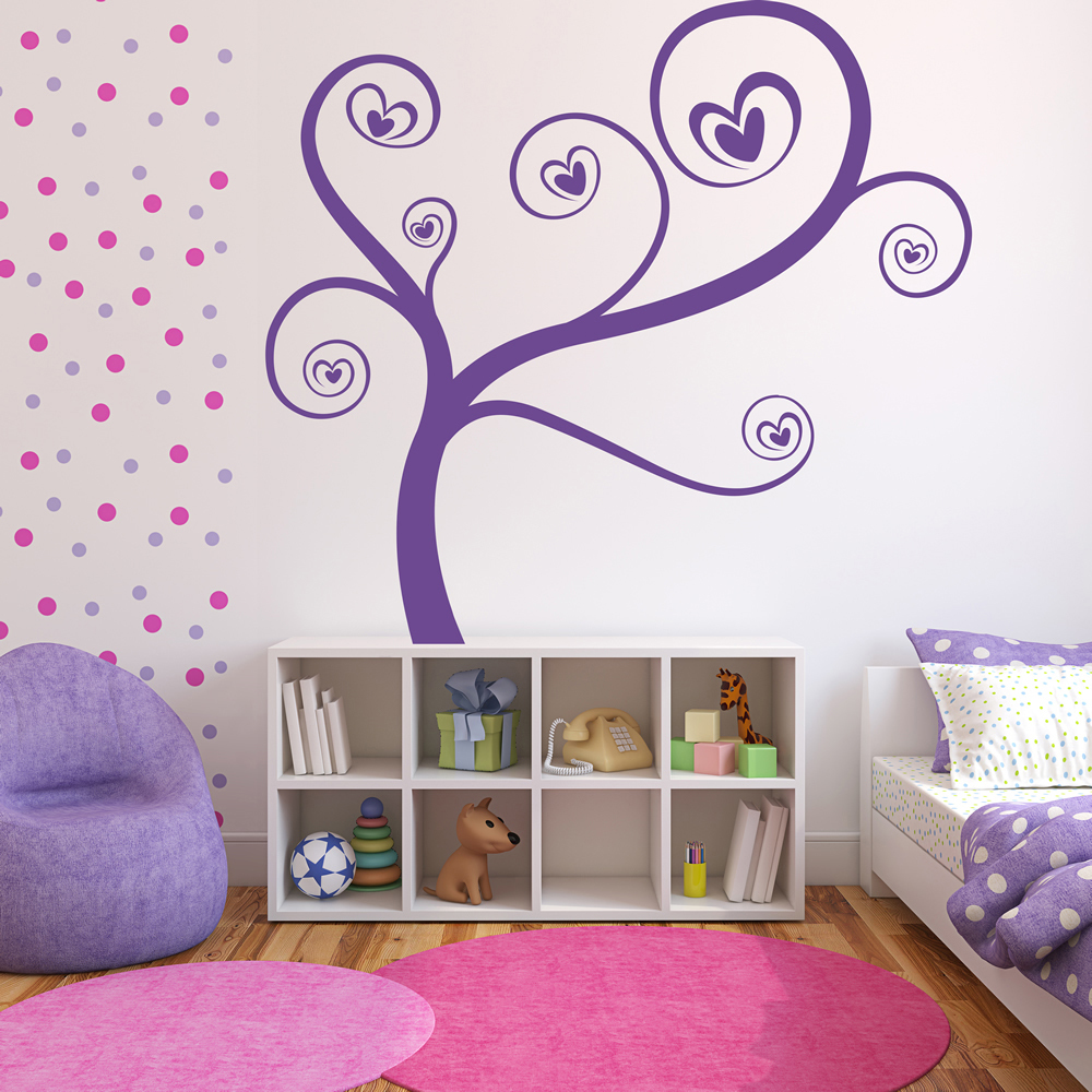 Love Heart Tree Nursery Wall Sticker - Mod6