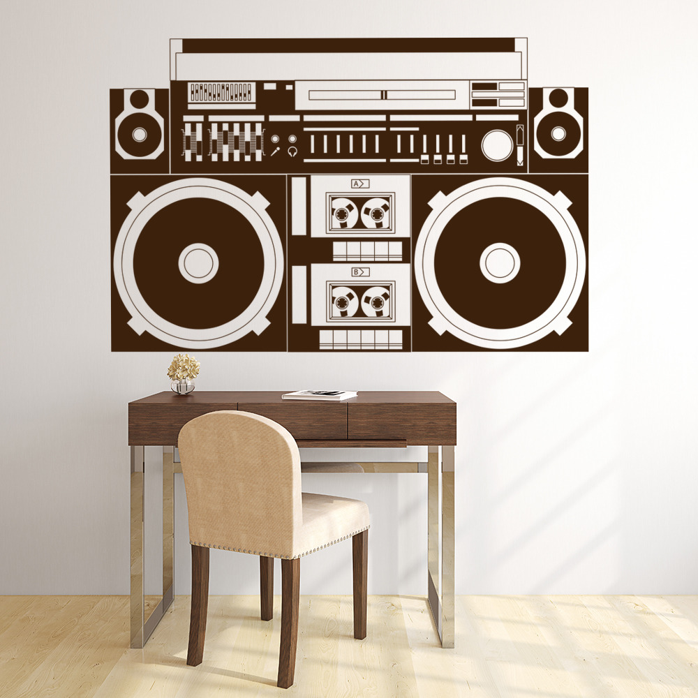 Retro Boombox Hi-Fi Music Wall Sticker