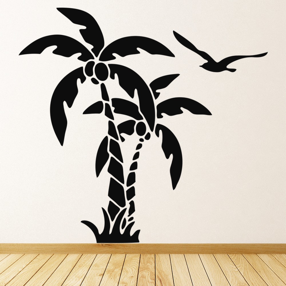 Palm Tree Tropical Birds Wall Sticker