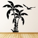 Palm Tree Tropical Birds Wall Sticker