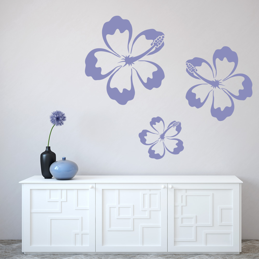 Simple Flower Floral Wall Sticker Set