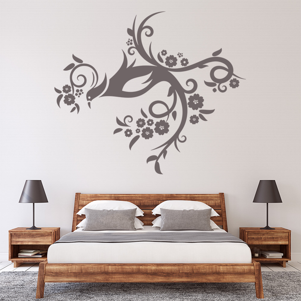 Floral Bird Flower Wall Sticker