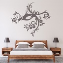 Floral Bird Flower Wall Sticker