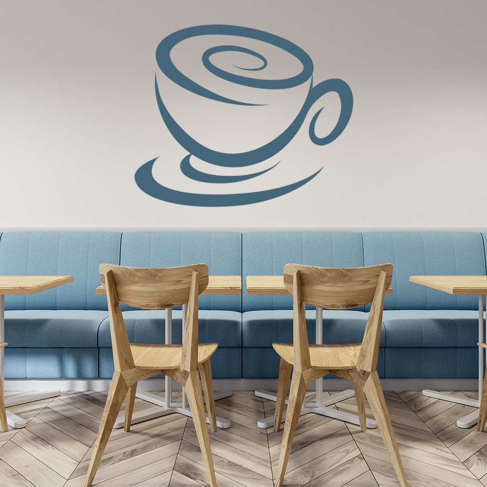 Swirl Coffee Cup Food Drink Wall Sticker