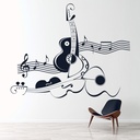 Abstract Violin Music Notes Wall Sticker