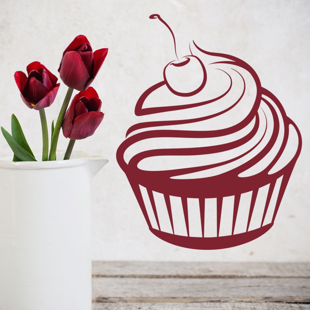 Cherry Cupcake Kitchen Cafe Wall Sticker
