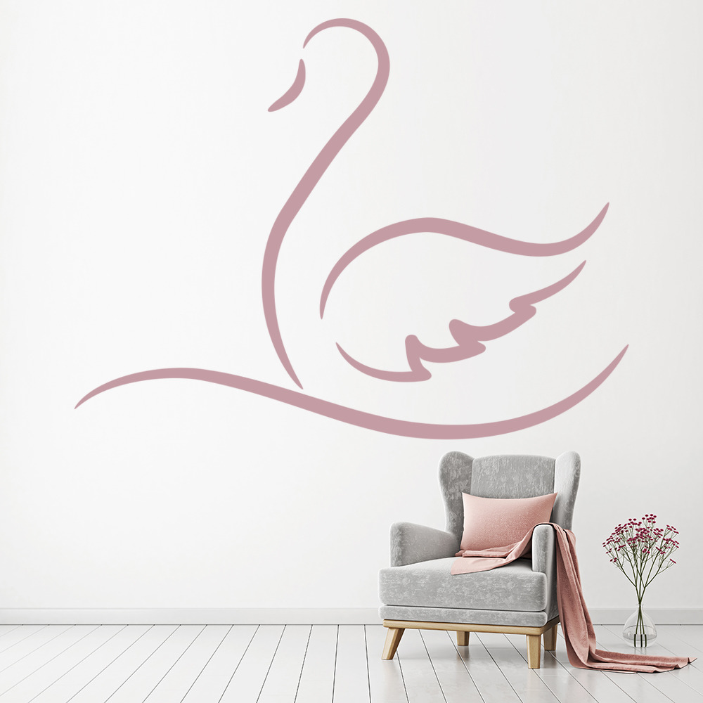Swan On Lake Birds & Feathers Wall Sticker