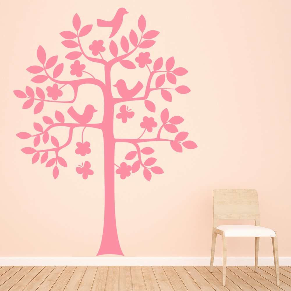 Birch Tree Birds Wall Sticker