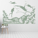 Shark Under The Sea Wall Sticker Scene